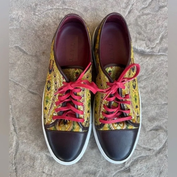 TAFT Jack Sneaker gold brown red lace size 10 (44) - Picture 2 of 11